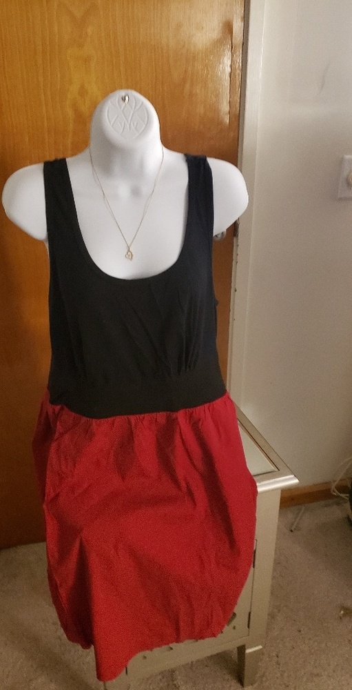 Tank Top Style Dress Black and Red